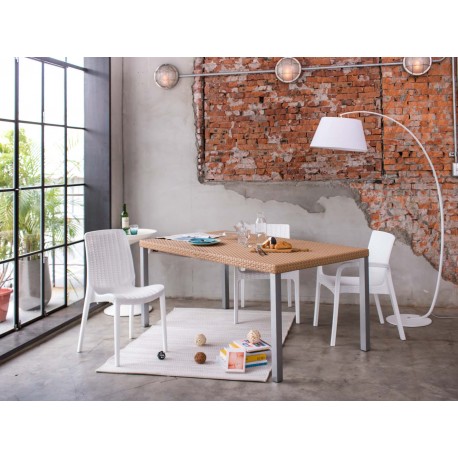 Mesa Oslo 95x175 resina patron tipo ratan